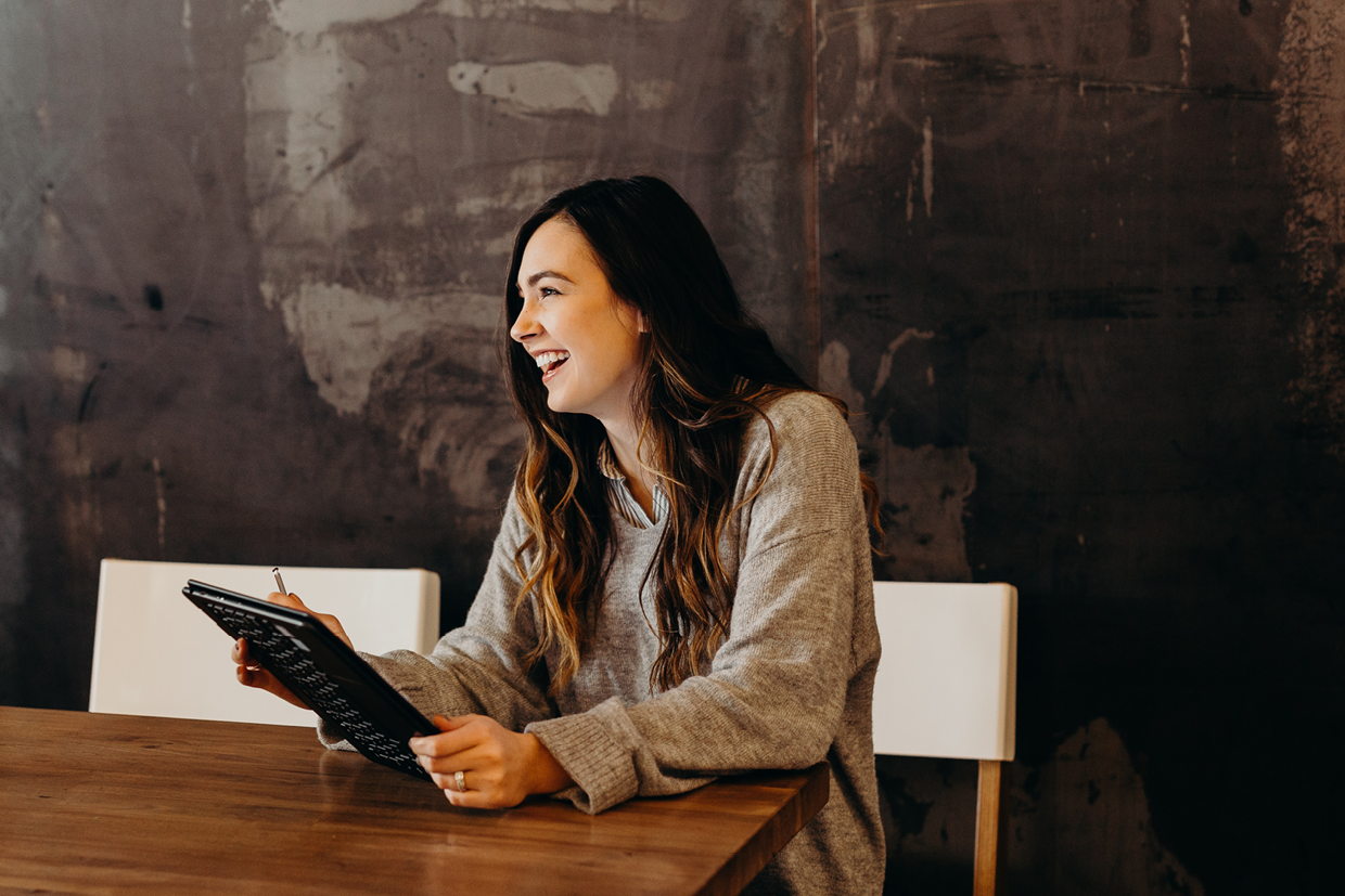 Girl on Tablet - 1240x827px