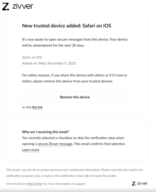 Trusted Device Added